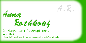anna rothkopf business card